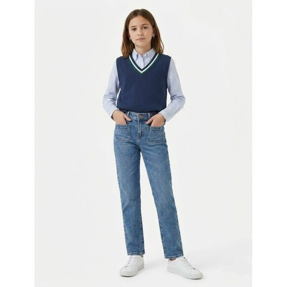 Crewcuts Other - Crewcuts Girls 12 Straight Leg Jeans Adjustable Waist Medium Wash NWT